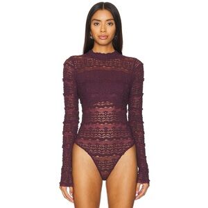 Free People x Intimately Womens M Wine Tasting Angelina Lace Bodysuit